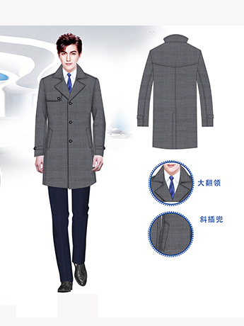 大衣定制，高端時尚男士大衣定制，高級灰色男士大衣